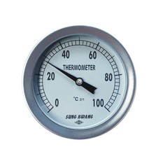 산업용 업소용 바이메탈 국산 온도계 T형 75파이, 100도 150L, 1개