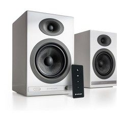 Audioengine 오디오 엔진 HD5 무선 파워드 스피커 l 북쉘프형 홈뮤직 시스템 Bluetooth aptX HD 지원·DAC 앰프 내장 l 유선·무선 AUX 광 디지털, HD5-WHT