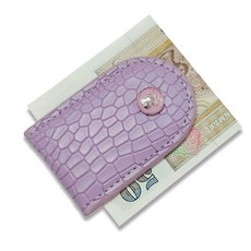 크로커 머니클립 골프머니클립 골프지갑 라운딩지갑 악어패턴, 1개, 머니클립 퍼플