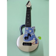 台灣發貨 兒童烏克麗麗玩具 尤克麗麗 可彈奏 兒童禮物 音樂玩具 贈送撥片, 中號（44cm）藍色手提款, 1個