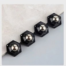 캐스터 강력한 자체 접착 캐스터 휠 가구 헤비 듀티 범용 스테인레스 스틸 360 ° 회전 200Kg, 4Pc black Steel Ball