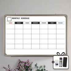 토탈하얀칠판 스케줄 보드 영문형 (알루미늄) 화이트보드, 알루미늄