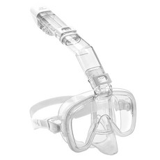 위베런 프리다이브 스노쿨링 마스크 숨쉬기편한 일체형 스노클링 장비 프리다이빙 물안경 세트, 화이트