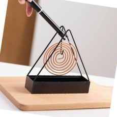 모기향거치대 삼각 스텐 케이스 모기향홀 엔틱 블랙, 1개