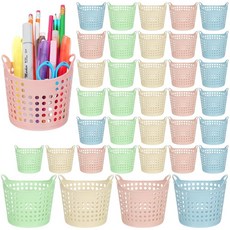 Meyeyaia 교실용 연필 컵 36개 플라스틱 연필 홀더 벌크 다채로운 다기능 펜 컵 책상 정리함 사무실 학교 책상 가정 용품 4가지 색상, Meyeyaia 교실용 연필 컵 36개, 플라스틱 연필