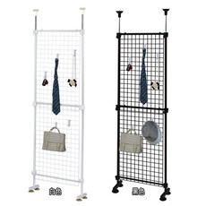 巴塞隆納 頂天立地網架屏風 60公分寬, 詳見包裝, 白色,換購一字腳