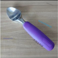 304不銹鋼雪糕鏟 冰激凌鏟 手工玫瑰花造型冰淇淋鏟 出口意大利品質 冷飲雪糕店DIY造型鏟, 紫色 重工打球勺, 1個