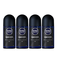 니베아 맨 데오드란트 딥 롤온, 50ml, 4개