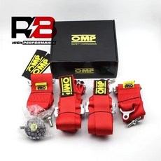 OMP三英寸4/四6/六點式賽車改裝座椅安全帶汽車通用快拆安全帶FIA機車配件賽車改裝通用型直插插扣快開型汽車座椅安全帶, 六點紅色, 1個