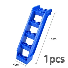 Duploes 대형 벽돌 크리 에이 티브 스윙 Ladde 시소 장난감 큰 빌딩 블록 놀이터 부품 풍선 슬라이드 계단, 18 Blue-stairs A