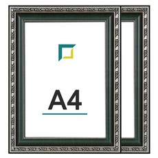 두진액자 레트로 앤틱 액자, 그린, 2개