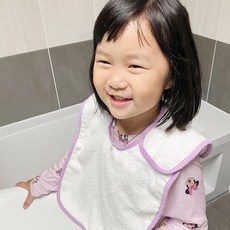 마드레마노 유아 아동 턱받이 테리빕 워시빕 자기주도 세안수건, 1개, 1개입, M_핑크