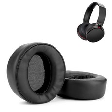 소니 MDR XB950 XB950BT XB950B1 XB950N1 이어패드 호환 이어 쿠션 커버 패드 호환 가죽 헤드폰 헤드셋 교체 스펀지, [블랙]전용 이어패드 (1쌍:2개)