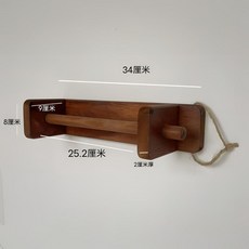 田園風實木卷紙架 廚房紙巾抹布收納架 餐廳菜板創意裝飾掛架, 1個, 田園風紙巾架(復古)