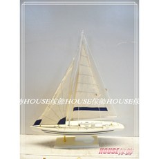 House傢飾館 藍白木製帆船擺飾 - 限量款