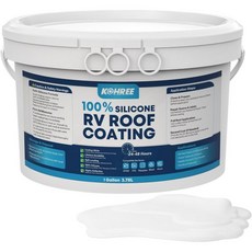 코리 RV 지붕 코팅 1갤런 100 실리콘 실란트 프라이머 필요 없음 방수 태양광 반사 유연한 EPDM TPO 캠퍼 트레일러 누수 수리용 흰색, 코리 RV 지붕 코팅 1갤런 100 실리콘 실란트 프라