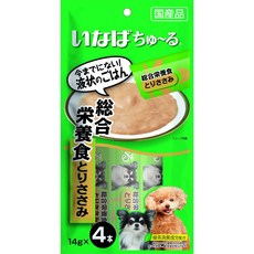 CIAO 汪啾嚕 INABA 狗肉泥 寒天肉泥 14g (一包有4條) 狗零食 肉泥條 狗點心, 1袋