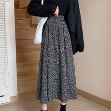 허리밴딩 플라워패턴 롱 스커트 A라인 데일리 여친룩 art71gmQ