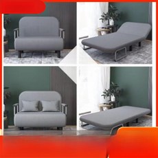 접이식 소파 침대 1인용 공간 절약형 다용도 좌식 의자 및 침상 편안한 쿠션 포함 DJP, 65*190센티미터, 다크 그레이