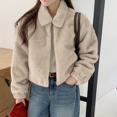 [#누빔안감]여성 집업 퍼 숏자켓 페이크퍼자켓 하객룩 출근룩 퍼자켓 누빔자켓 카라자켓 빅사이즈