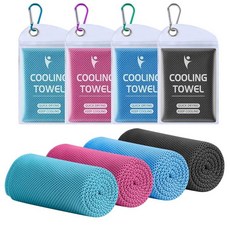 Clothirily 쿨링 타월 (101.6 x 30.5cm(40 x 12인치)) 목과 얼굴을 위한 통기성 쿨링 타월 더운 날씨를 위한 남성 및 여성용 운동 타월 체육관 요, 로즈 레드/블루/라이트 블루/다크 그레이