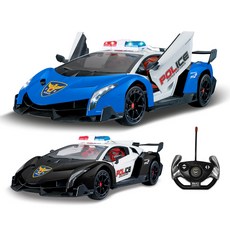 112폴리스 RC 경찰차 자동 도어오픈 무선조종 어린이 입문용 알씨카, 검은색, 1개