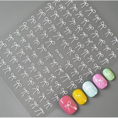 슬림와이어 리본스티커 3종세트, 1개, 화이트,블랙,레드