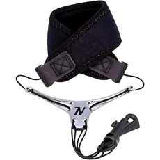 Neotech Bravo 색소폰 스트랩 | 네오프렌 패드 메모리 폼 코어 알루미늄 나비 넥타이가 수축 방지 미국 제조 광택 실버