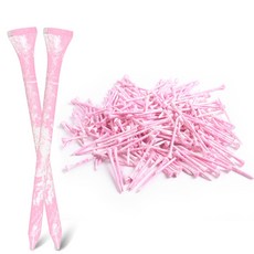 지칸디 대나무 눈금표시 골프티 우드티 나무티 티꽂이 100p, 100개, 핑크