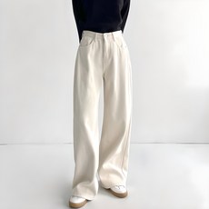 jalbba jean 女款絨毛內刷毛長版半寬版棉褲