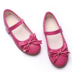 달콩슈 여아용 리본 펀칭 플랫 초등 메리제인 구두 DKS418