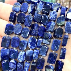 천연석 8x12MM 특수 평면 직사각형 아쿠아 마린 황수정 석영 스페이서 비즈 쥬얼리 만들기 Diy 팔찌 액세서리, sodalite 2, 8x12mm 12-14pcs
