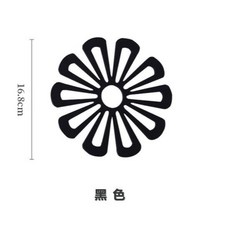 花朵隔熱墊 - 防燙 矽膠 防滑 北歐風餐桌墊 鏤空耐熱杯墊, 1個, 黑色