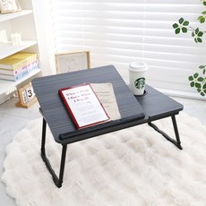 로에드 5단 각도조절 테이블 접이식 베드트레이, 다크월넛