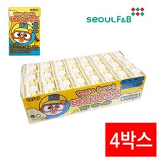 서울에프엔비 뽀로로 바나나우유 4박스 140ml 96팩 아이들간식 멸균 팩우유, 3.36L