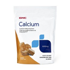 GNC 健安喜 鈣質補充焦糖軟糖咀嚼片 600mg, 60顆, 1包