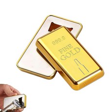 Kynzaro 2팩 자석 냉장고 병따개 자석이 있는 골드 바 디자인 주방 및 홈 바를 위한 고급스러운 금속 도구 최고의 파티 선물 세트