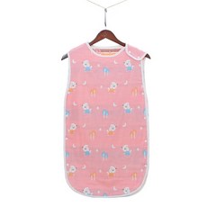 愛兒寶 六層紗布睡袋 嬰兒防踢被 透氣吸汗四層泡泡紗背心式蘑菇寶寶睡袋