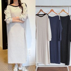 마미누리단가라 보드넥 롱원피스 빅사이즈 여성의류 홈웨어 임부복 데일리룩 177038