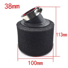 벤드 엘보 넥 폼 에어 필터 스폰지 클리너 오토바이 스쿠터 더트 피트 자전거 오토바이 레드 카요 BSE 32mm 35mm 38mm 42mm 45mm 48mm, Black 38MM-W, 1개