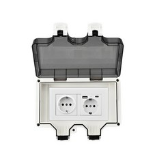 콘센트어댑터 아답터 초고속 전세계 야외 방수 벽 플러그 16A EU 220v KR 전력 110250V IP66 방진 연도, EUUSB Tpc