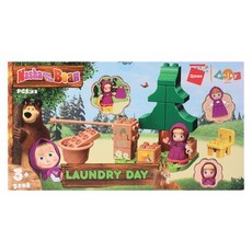 Qman 瑪莎與熊 積木, 1個, 洗衣工坊22件