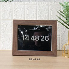 전자 디지털사진액자 태블릿 내추럴 프레임 스탠드 포토 광고용 영상액자, 블랙 우드, 9.7 인치 화이트 1234 22x17 cm