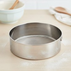 올케이 스텐채망 (중) 고운채망 원형 베이킹체 거름채 미세 쿠킹그물망 막걸리 24x7cm