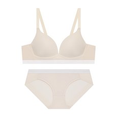 엘르이너웨어 에어로쿨 컴포트핏 노와이어 브라 팬티 세트 - 스킨