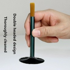 커피 파우더 청소 브러시 더블 헤드 커피 그라인더 브러시 에스프레소 머신 커피 포트 브러시 나일론 바리스타 브러시 청소 도구, cleaning brush