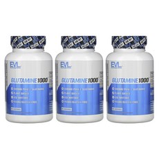 EVLUTIONNUTRITION 谷氨酰胺 1000 粒無麩質素食素食膠囊, 120顆, 3瓶