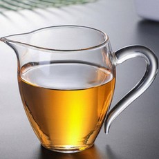 보이차 내열유리 손잡이 숙우 350ml 투명