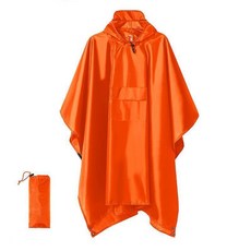 good 斗篷雨披登山釣魚騎行戶外露營, 1個, 滌塔夫材質 烈焰橙色 PU防暴雨塗層,多功能單兵雨披 限時  送收納包