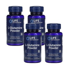 라이프 익스텐션 L-글루타민 분말 100g(3.53oz) 4개, 100g